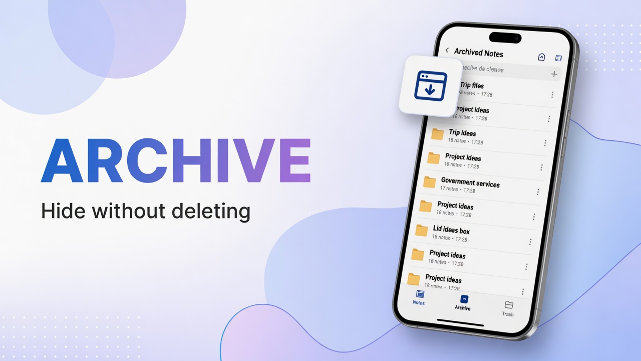 How to archive notes in DicaNote