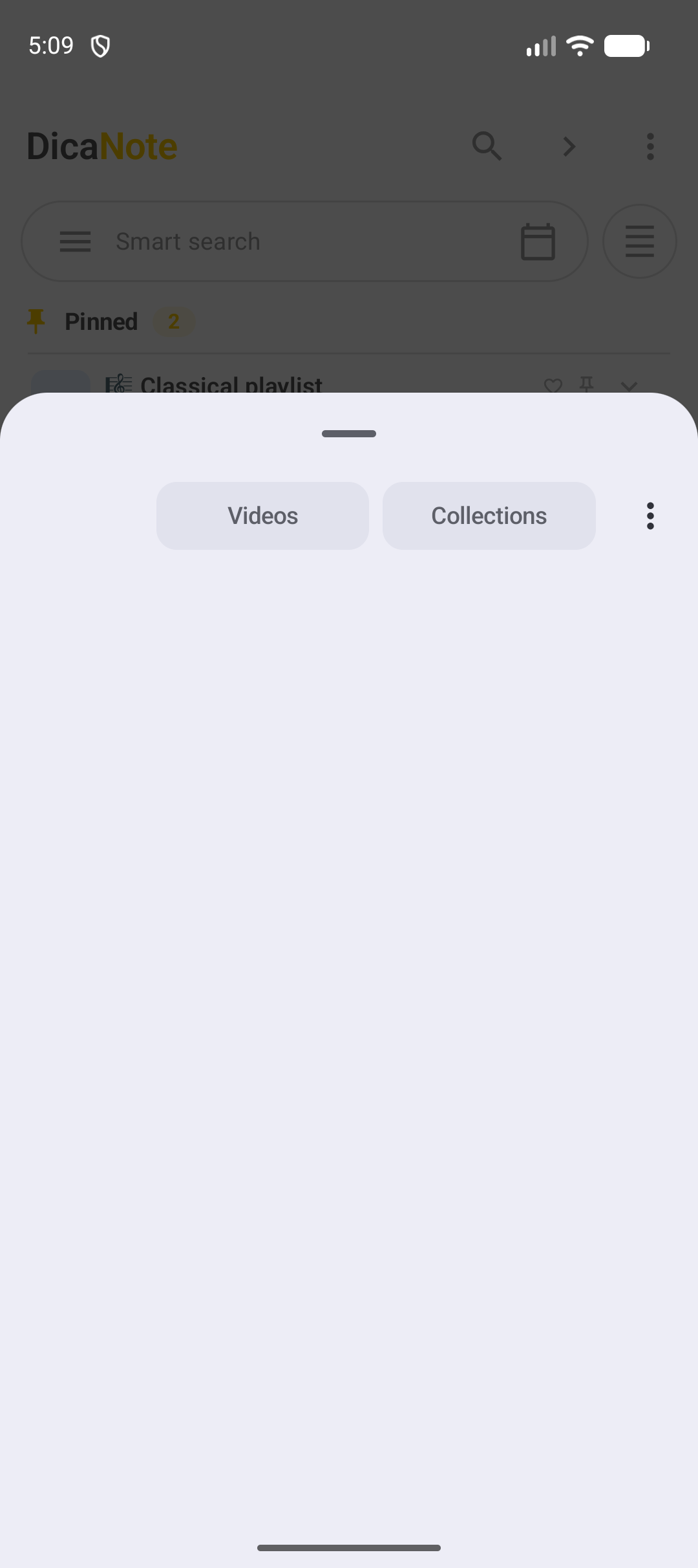 Seletor de vídeos do Android ao anexar no DicaNote